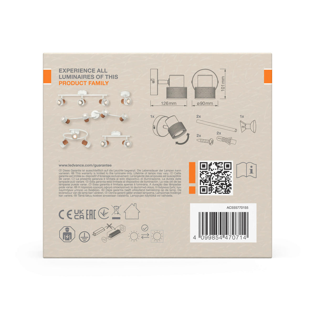 LED-STRAHLER 9/12,6/10,1 cm   - Weiß, Basics, Holz/Metall (9/12,6/10,1cm) - Osram