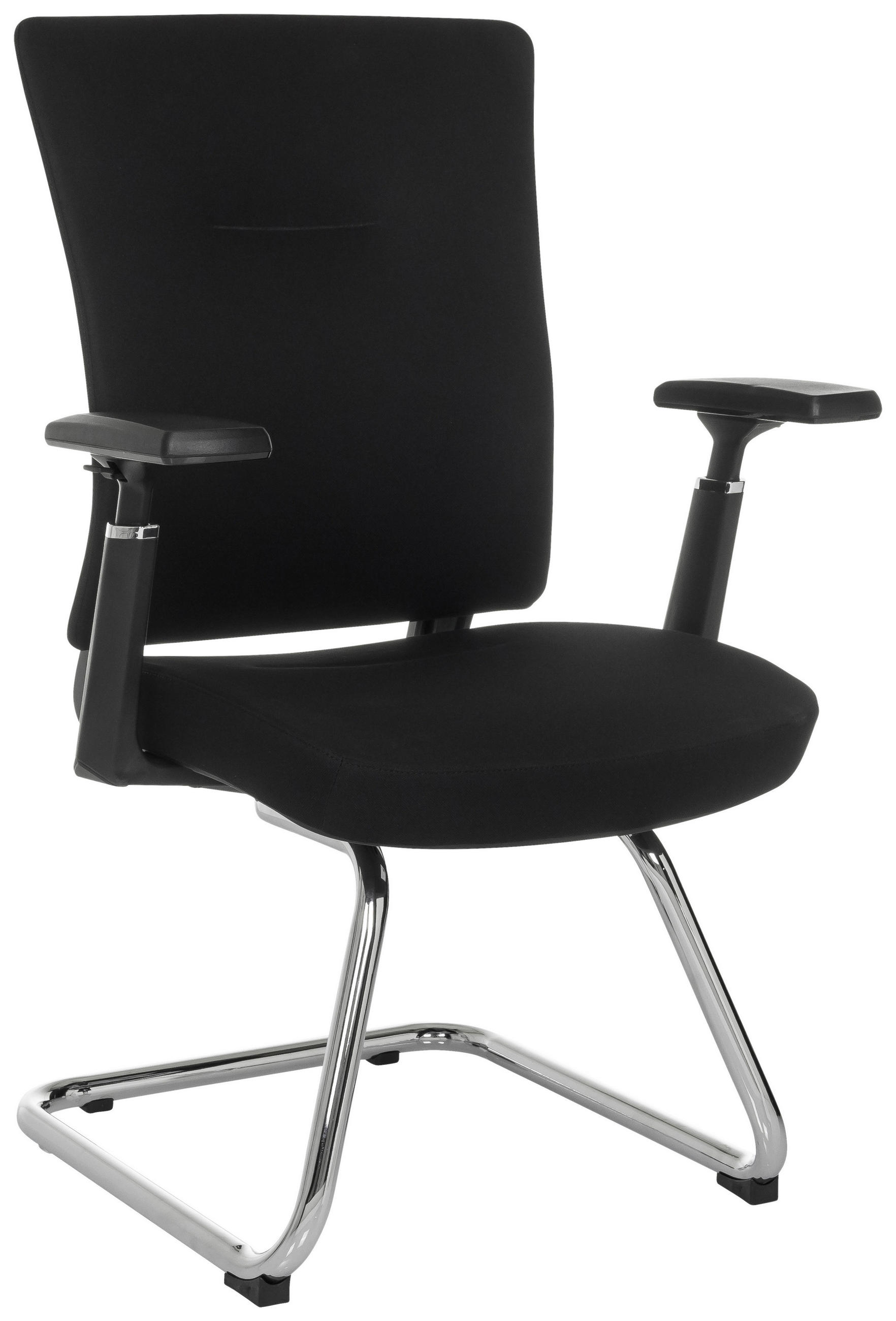 BESÖKSSTOL  i svart  - silver/svart, Modern, metall/textil (67cm) - MID.YOU