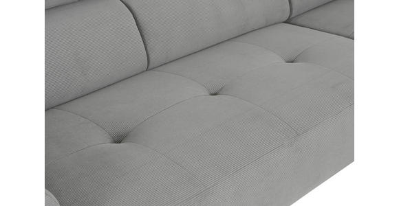 ECKSOFA Hellgrau Feincord - Hellgrau/Schwarz, Design, Textil/Metall (205/280cm) - Xora