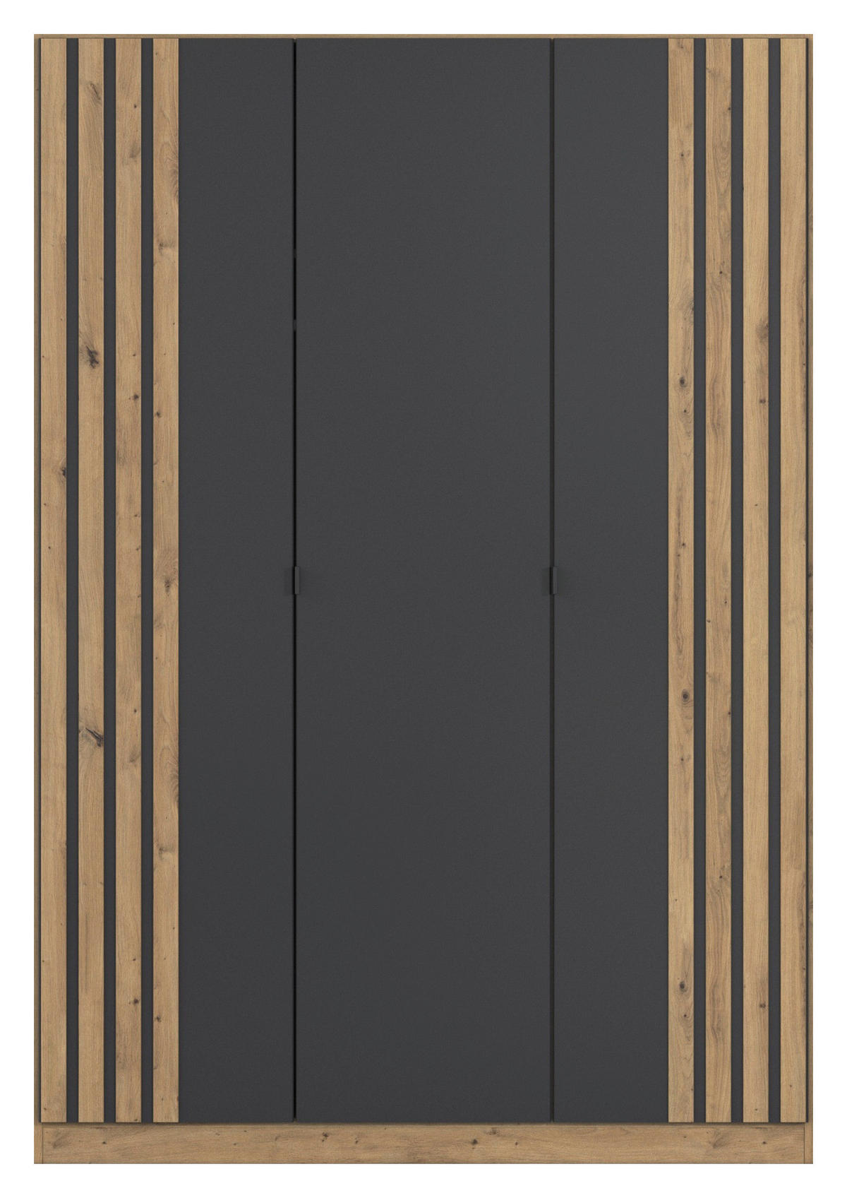 DREHTÜRENSCHRANK Grau, Eiche Artisan  - Eiche Artisan/Grau, Modern, Holzwerkstoff/Metall (136/197/54cm) - Rauch Möbel