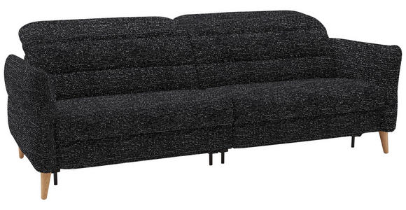 2-SITZER-SOFA in Webstoff Schwarz  - Eiche Bianco/Schwarz, Design, Holz/Textil (234-262/84/112cm) - Dieter Knoll