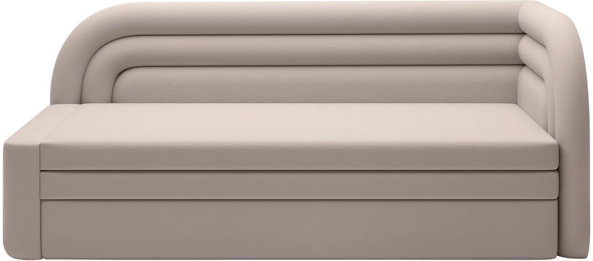 RÉCAMIERE Samt Beige  - Beige/Schwarz, Design, Kunststoff/Textil (223/80/86cm) - P & B