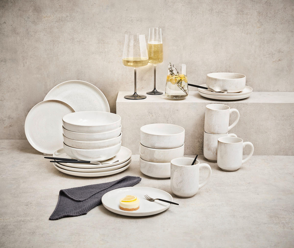 KOMBISERVICE Beige Marbella 20-teilig 4 Personen  - Beige, Trend, Keramik - Novel