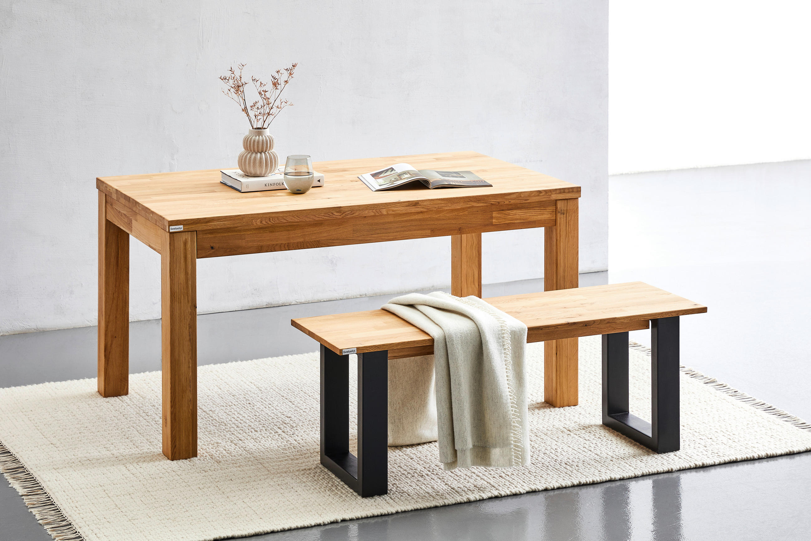 ESSTISCH in Holz 140/80/75 cm  - Wildeiche, Natur, Holz (140/80/75cm) - Livetastic