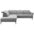 ECKSOFA  in Flachgewebe Hellgrau  233/299-313 cm  - Hellgrau/Schwarz, Design, Textil/Metall (233/299-313cm) - Dieter Knoll