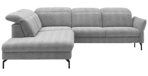 ECKSOFA  in Flachgewebe Hellgrau  233/299-313 cm  - Hellgrau/Schwarz, Design, Textil/Metall (233/299-313cm) - Dieter Knoll