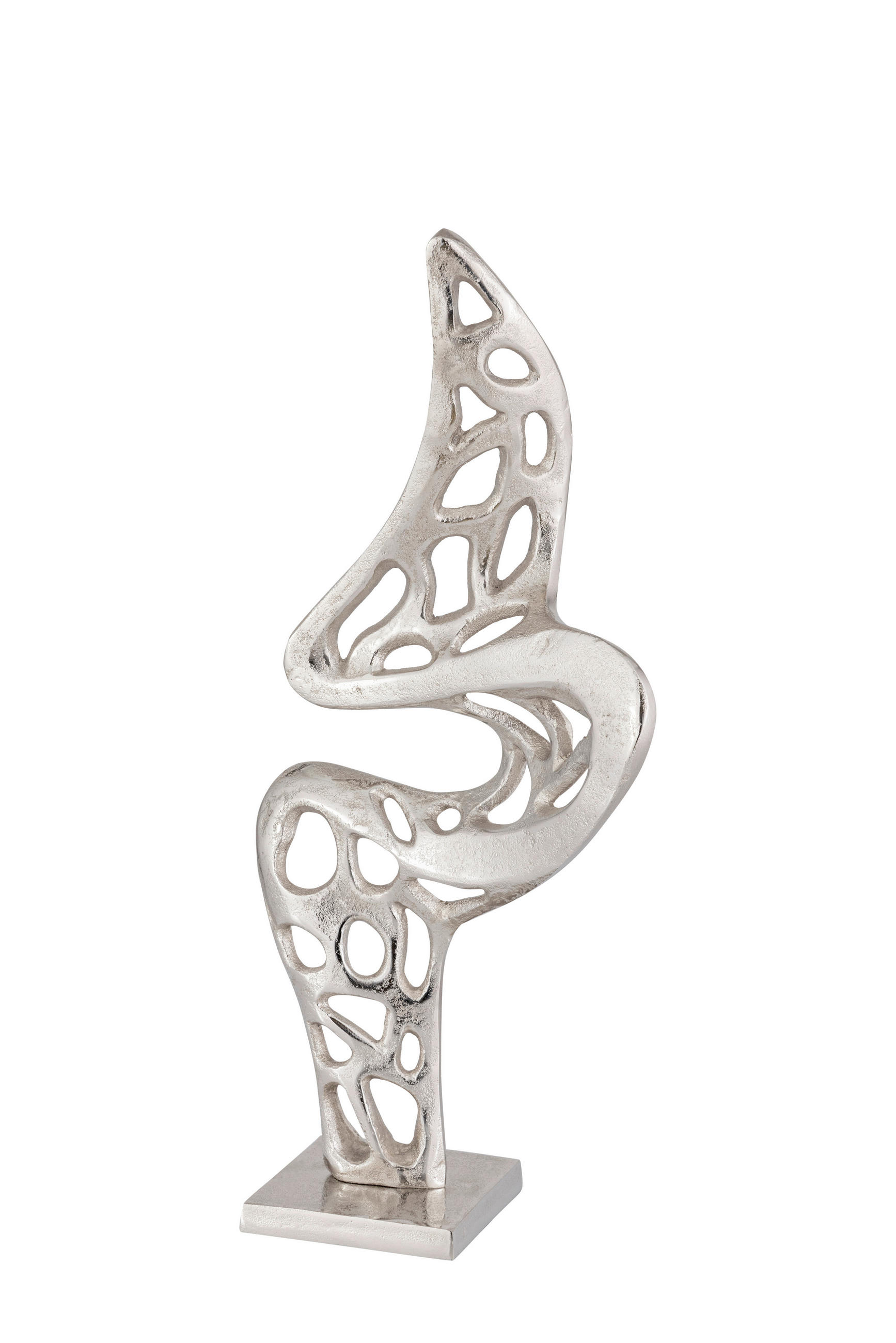 Sculptură - culoare nichel, Design, metal (23/54/13cm) - Ambia Home