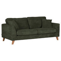 3-SITS SOFFA i manchester grön  - grön/bokfärgad, Design, trä/textil (200/63/90cm) - MID.YOU