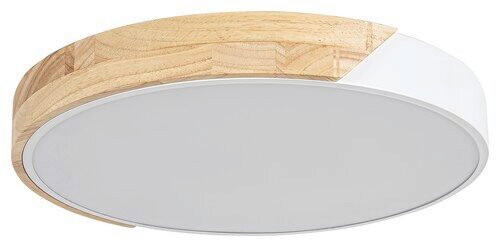 STROPNÍ LED SVÍTIDLO, 41.5/5/41.5 cm - bílá/barvy dubu, Basics, kov/dřevo (41.5/5/41.5cm)