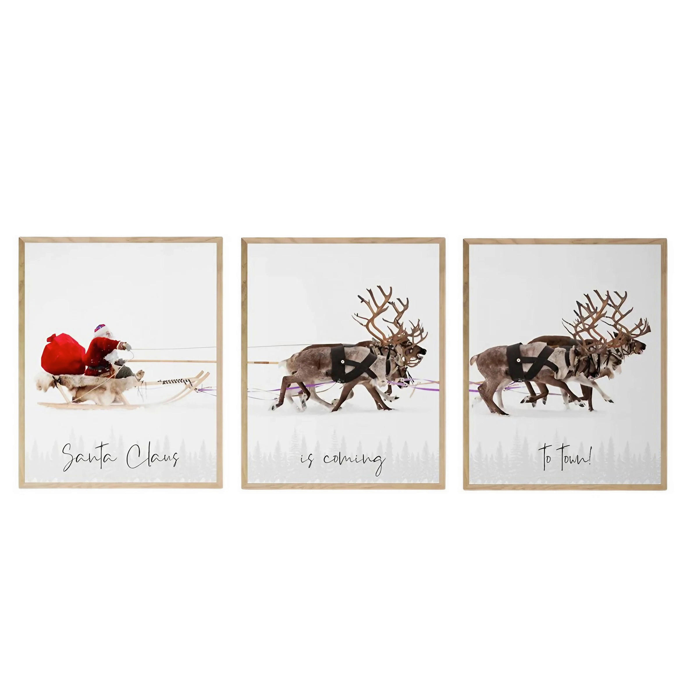 BILDERSET - Rot/Braun, Basics, Holzwerkstoff (33/48/2cm) - X-Mas