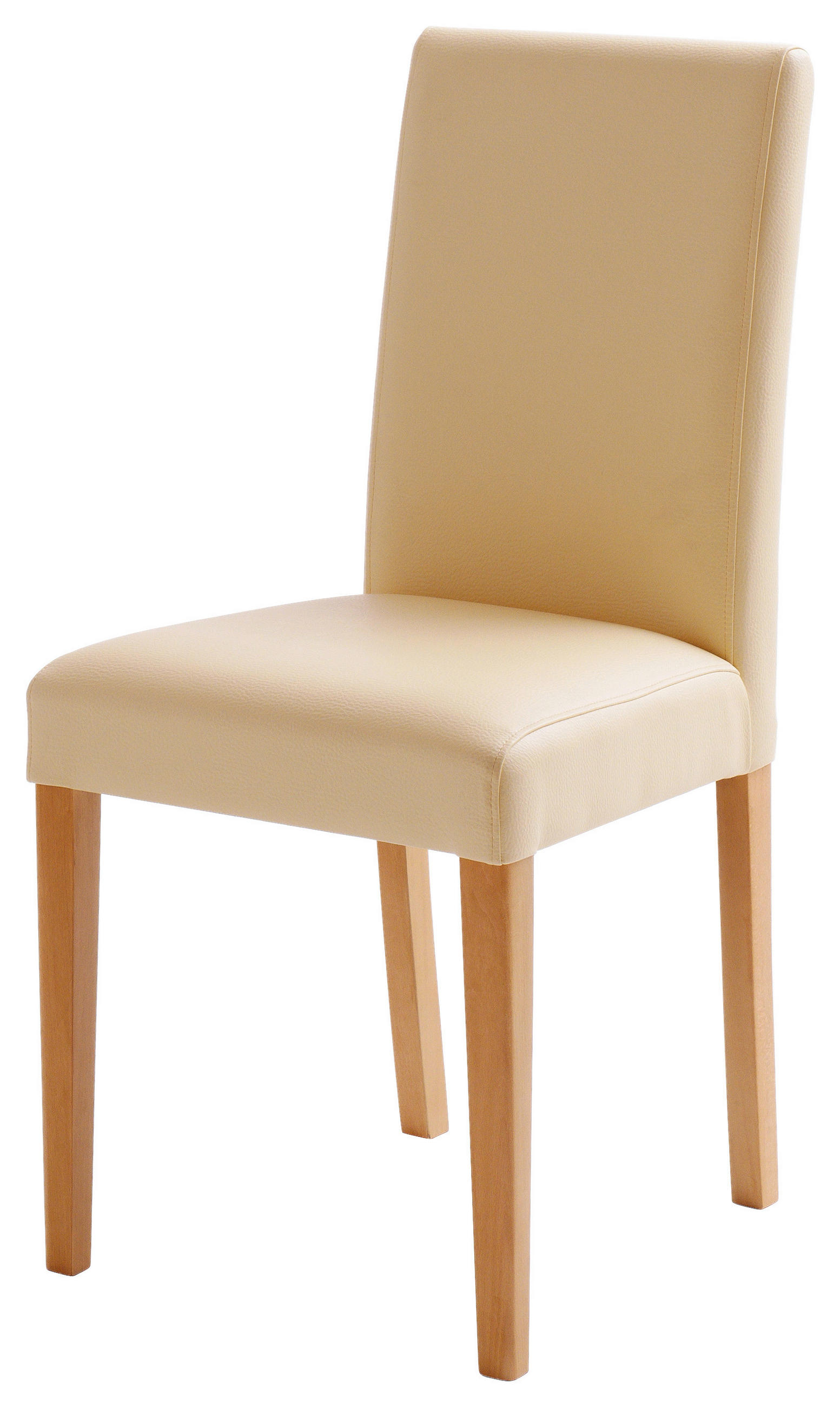 STUHL  in Lederlook Textil  - Beige/Buchefarben, KONVENTIONELL, Holz/Textil (44/92/57cm) - Carryhome