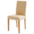 STUHL  in Lederlook Textil  - Beige/Buchefarben, KONVENTIONELL, Holz/Textil (44/92/57cm) - Carryhome