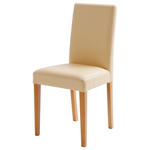 STUHL  in Lederlook Textil  - Beige/Buchefarben, KONVENTIONELL, Holz/Textil (44/92/57cm) - Carryhome