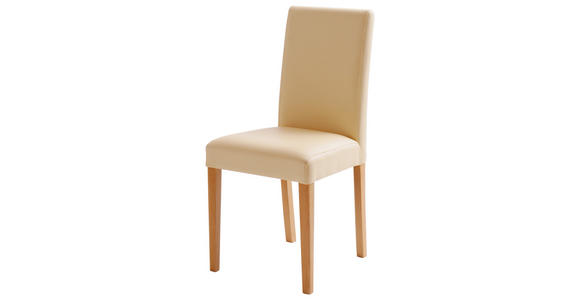 STUHL  in Lederlook Textil  - Beige/Buchefarben, KONVENTIONELL, Holz/Textil (44/92/57cm) - Carryhome