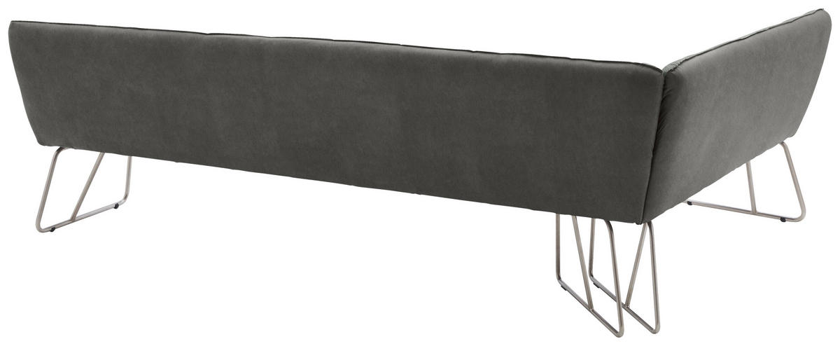 ECKBANK 184/284 cm  in Grau, Edelstahlfarben  - Edelstahlfarben/Grau, Design, Textil/Metall (184/284cm) - Dieter Knoll