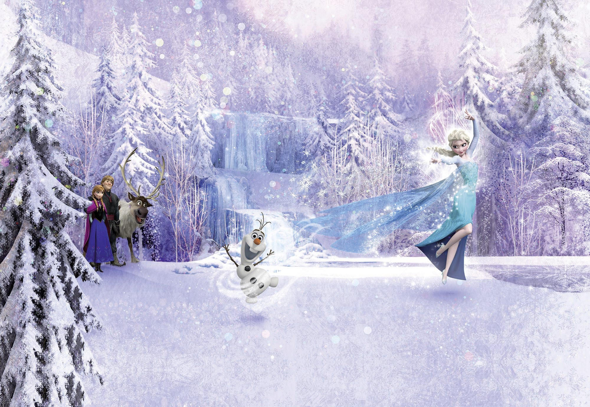 FOTOTAPETE Frozen  - Blau/Lila, Basics, Papier (368/254cm) - Disney