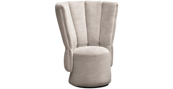 COCKTAILSESSEL - Taupe/Schwarz, Design, Holz/Textil (92/113/70cm) - Belluti