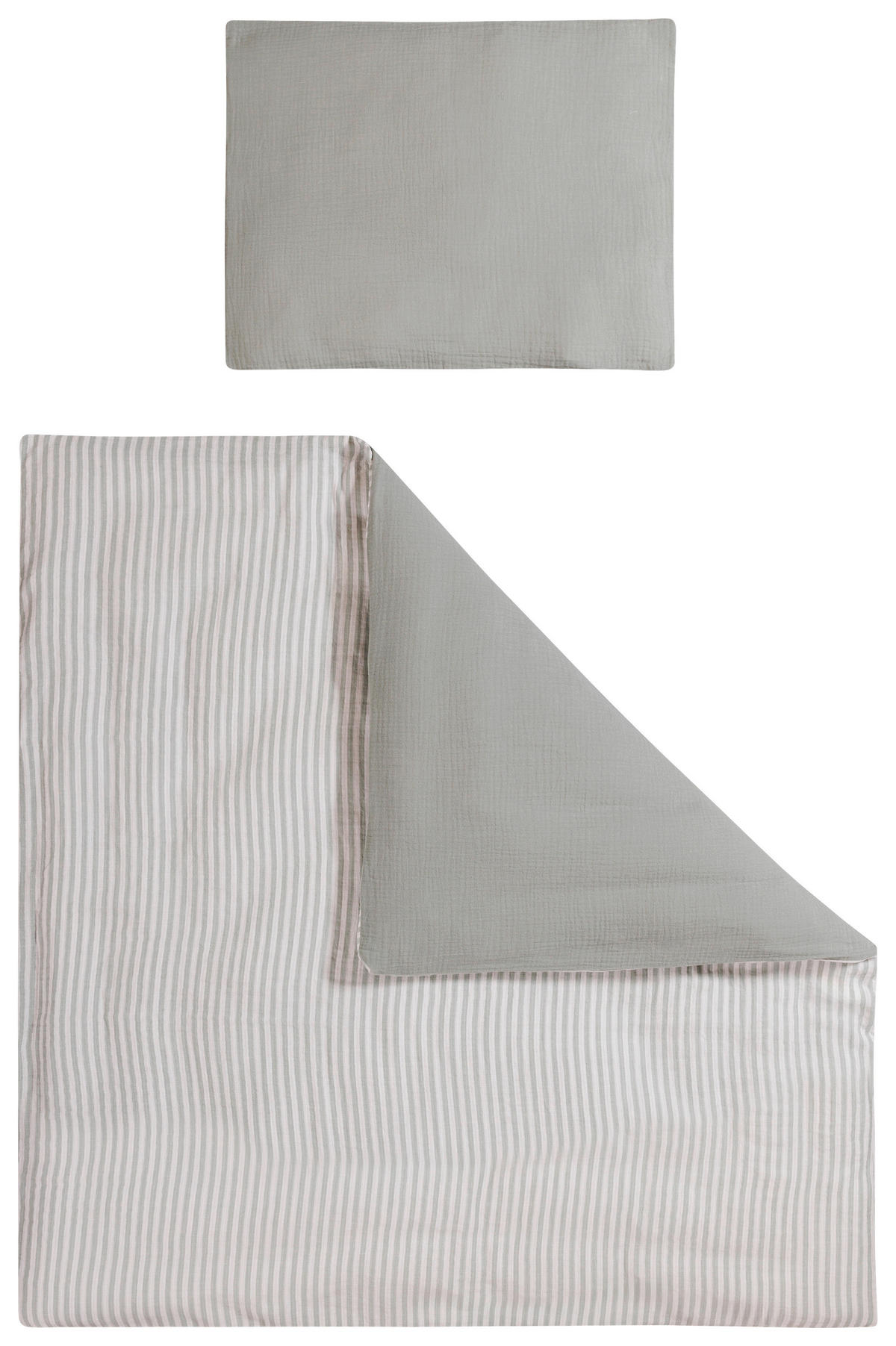 BABYBETTWÄSCHE Musselin Streifen Musselin 80/80 cm  - Grün, Basics, Textil (80/80cm) - Patinio