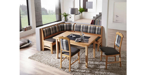 ECKBANKGRUPPE in Holz, Textil, Holzwerkstoff Braun, Grau, Buchefarben, Hellblau - Buchefarben/Braun, KONVENTIONELL, Holz/Holzwerkstoff (146/186cm) - Cantus