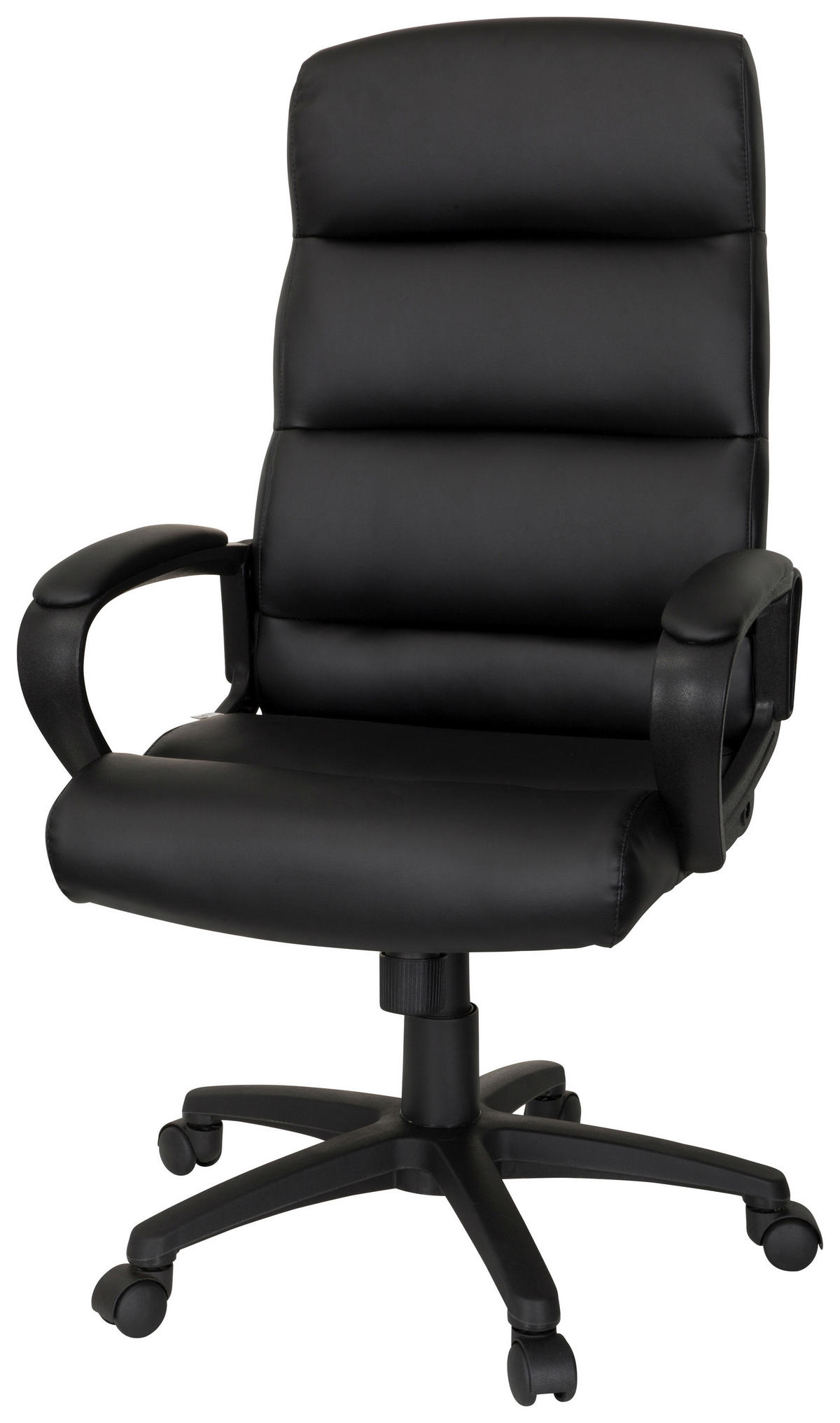 KANCELÁŘSKÉ KŘESLO, vzhled kůže, černá - černá, Moderní, textil/plast (61/119/65cm) - MID.YOU