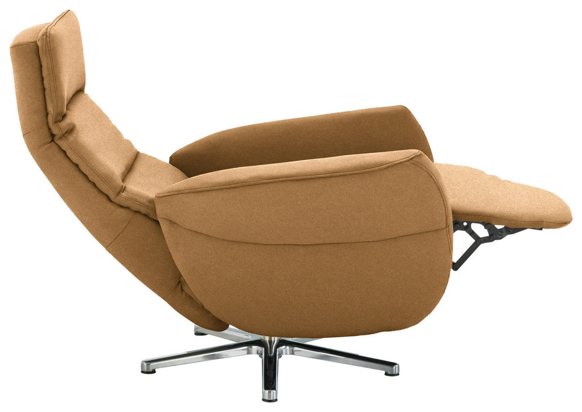 RELAXSESSEL Textil Honig  - Chromfarben/Honig, Design, Textil/Metall (78/113/83cm) - Beldomo Speed