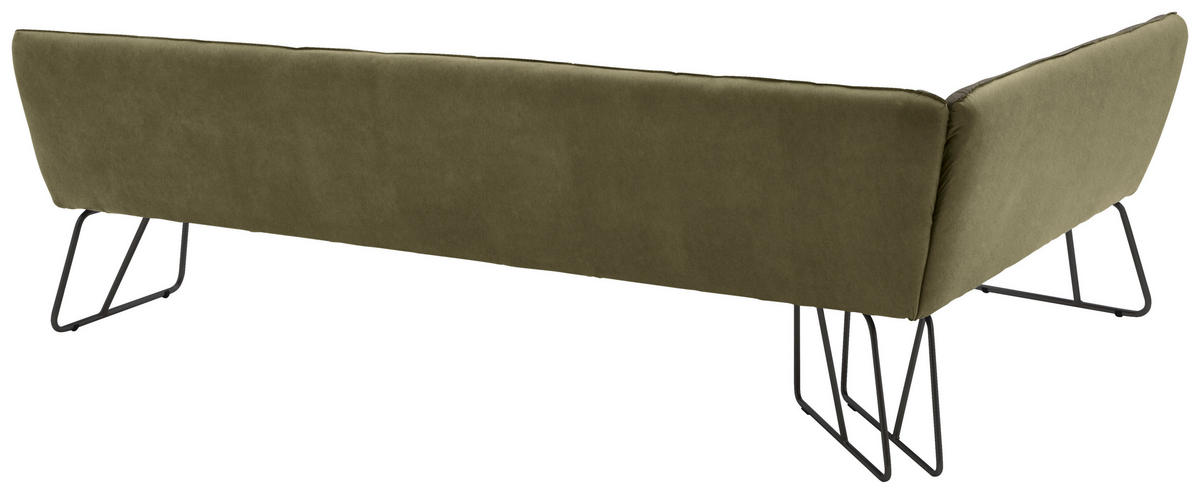 ECKBANK in Metall, Textil Grün, Schwarz  - Schwarz/Grün, Design, Textil/Metall (174/274cm) - Dieter Knoll