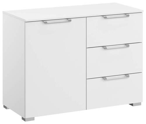 KOMMODE 80/61/42 cm  in Weiß  - Silberfarben/Alufarben, Design, Holzwerkstoff/Kunststoff (80/61/42cm) - Novel