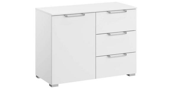 KOMMODE 80/61/42 cm in Weiß - Silberfarben/Alufarben, Design, Holzwerkstoff/Kunststoff (80/61/42cm) - Novel