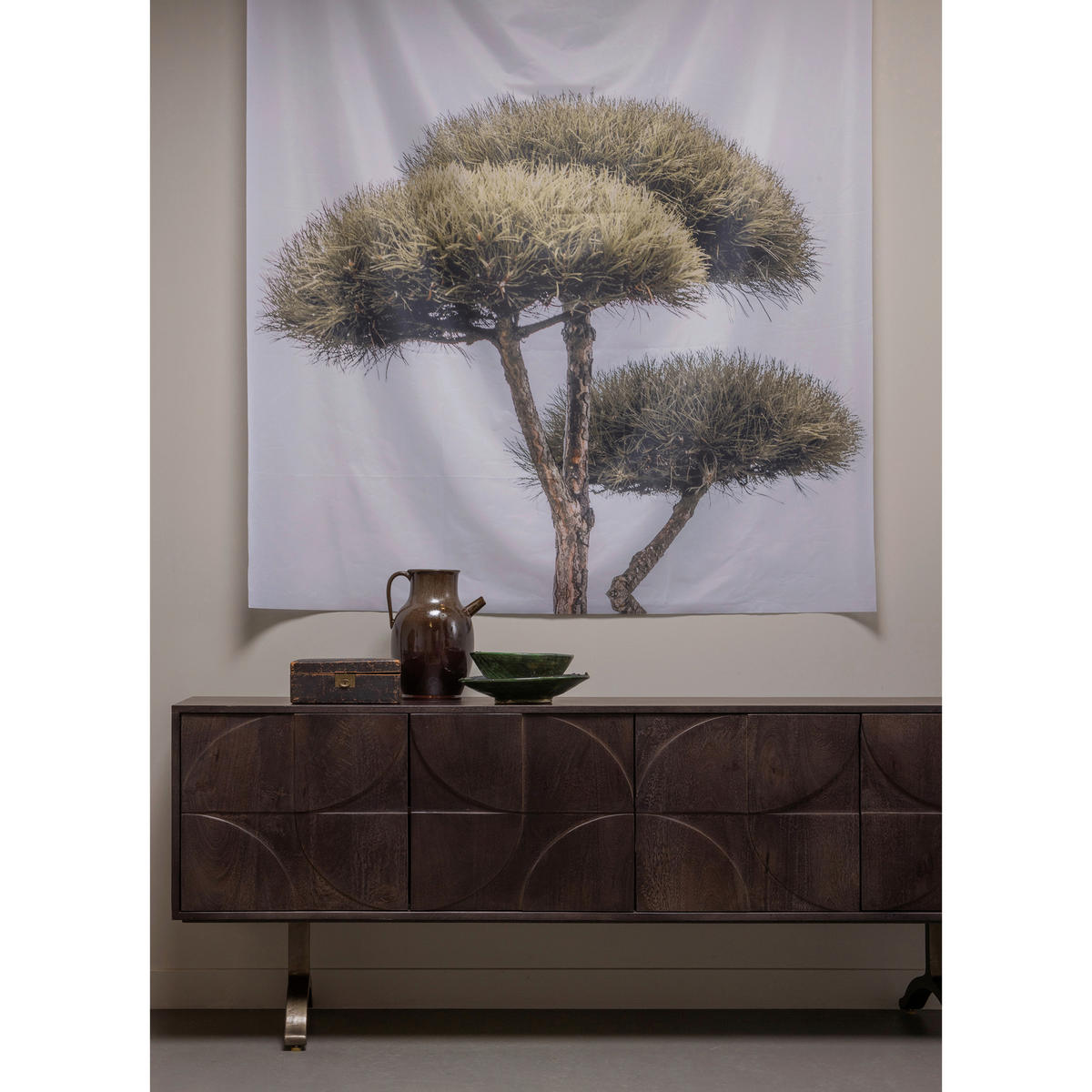 SIDEBOARD Draw 180/70/40 cm  - Messingfarben/Walnussfarben, Design, Holz/Metall (180/70/40cm) - Livetastic