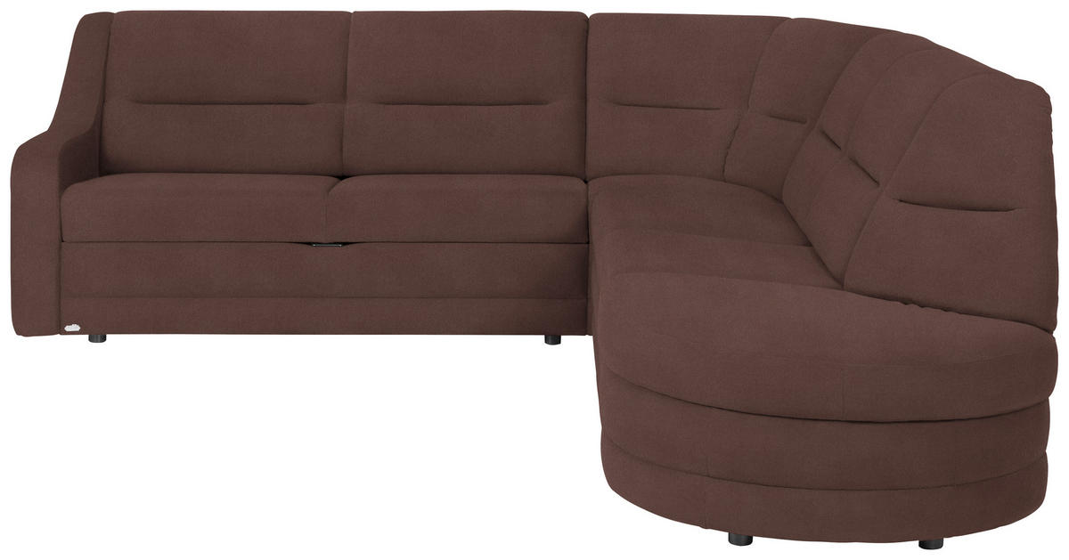ECKSOFA in Flachgewebe Braun  251/285 cm  - Schwarz/Braun, KONVENTIONELL, Kunststoff/Textil (251/285cm) - Sedda