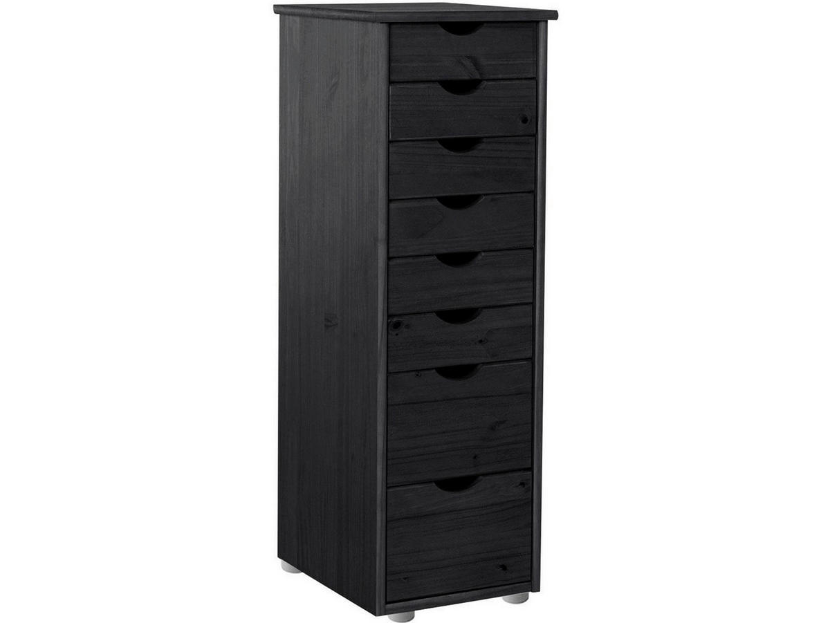 KOMMODE GENOVA, 34/102/39 cm, 8 Schublade(n)  - Silberfarben/Schwarz, Design, Holz/Kunststoff (34/102/39cm) - Livetastic