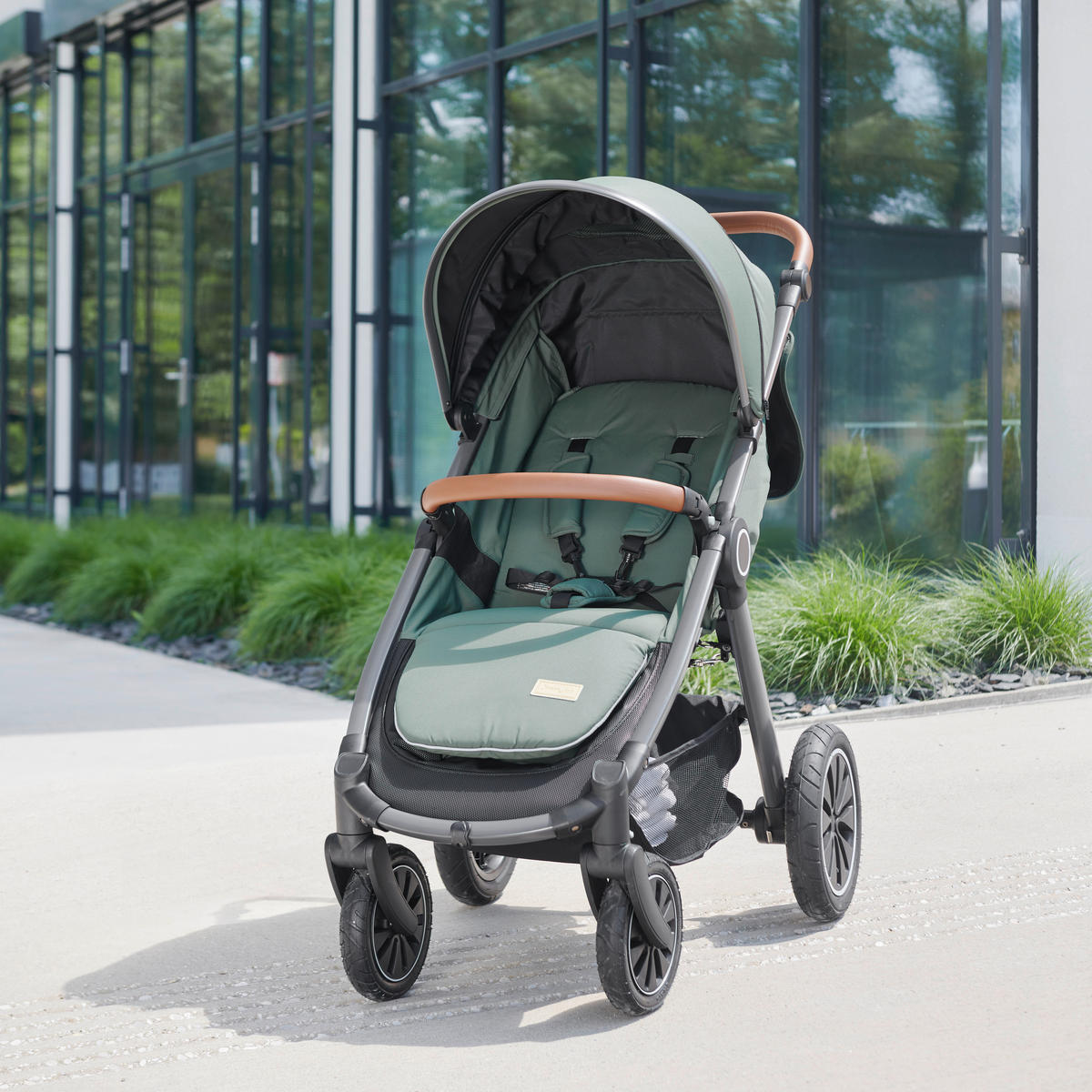 BUGGY Smart  - Schwarz/Olivgrün, Trend, Textil/Metall (115/56/105cm) - Jimmylee