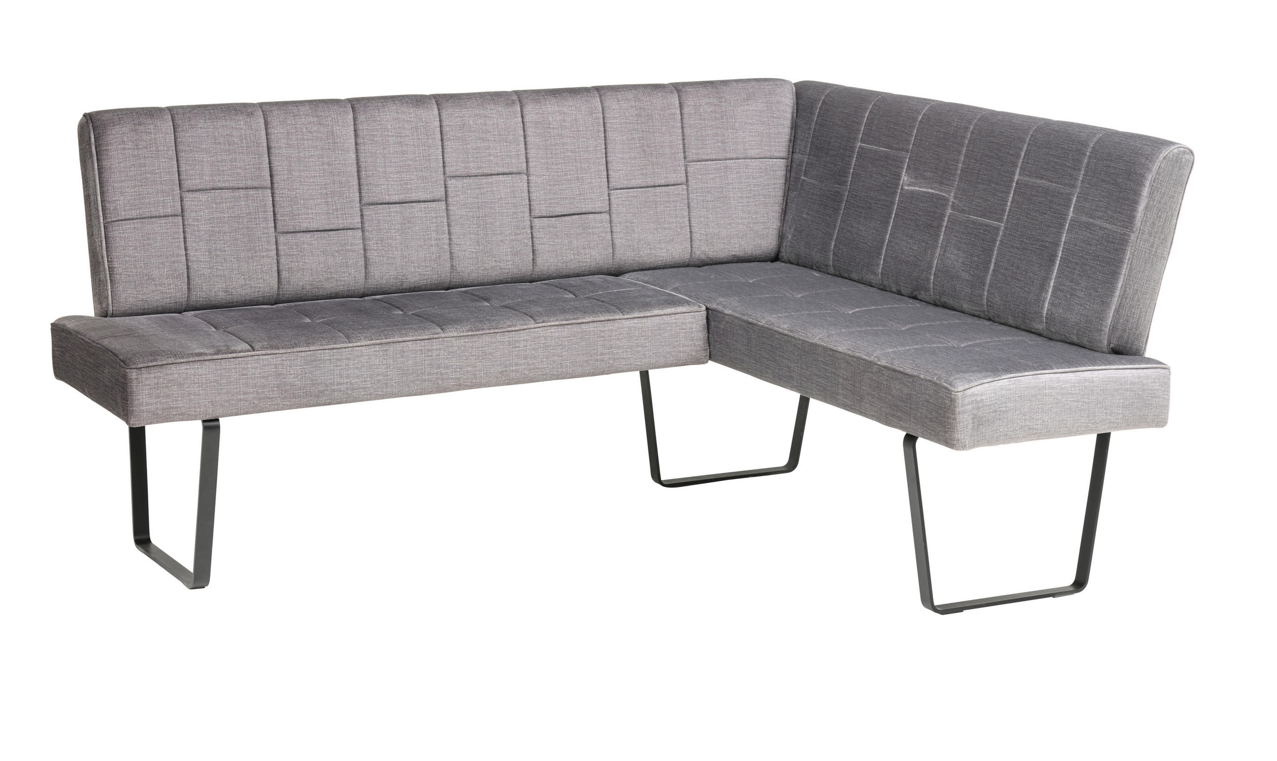 ECKBANK 190/150 cm Samt Dunkelgrau   - Dunkelgrau, KONVENTIONELL, Textil/Metall (190/150cm) - MID.YOU