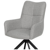 ARMLEHNSTUHL  in Eisen Leinenoptik  - Beige/Schwarz, KONVENTIONELL, Textil/Metall (56/90/64cm) - Livetastic