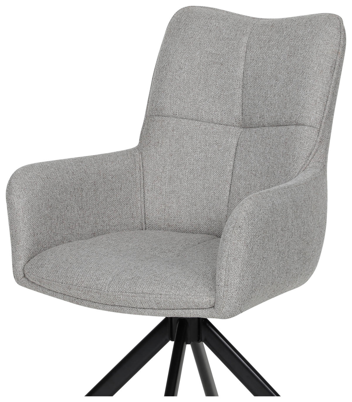 ARMLEHNSTUHL  in Eisen Leinenoptik  - Beige/Schwarz, KONVENTIONELL, Textil/Metall (56/90/64cm) - Livetastic