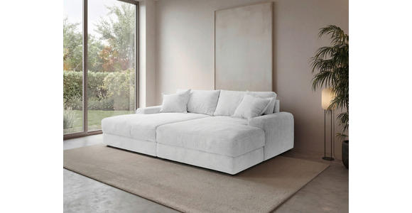 BIGSOFA  in Cord Perlmutt  - Perlmutt/Schwarz, MODERN, Kunststoff/Textil (234/93/190cm) - Carryhome