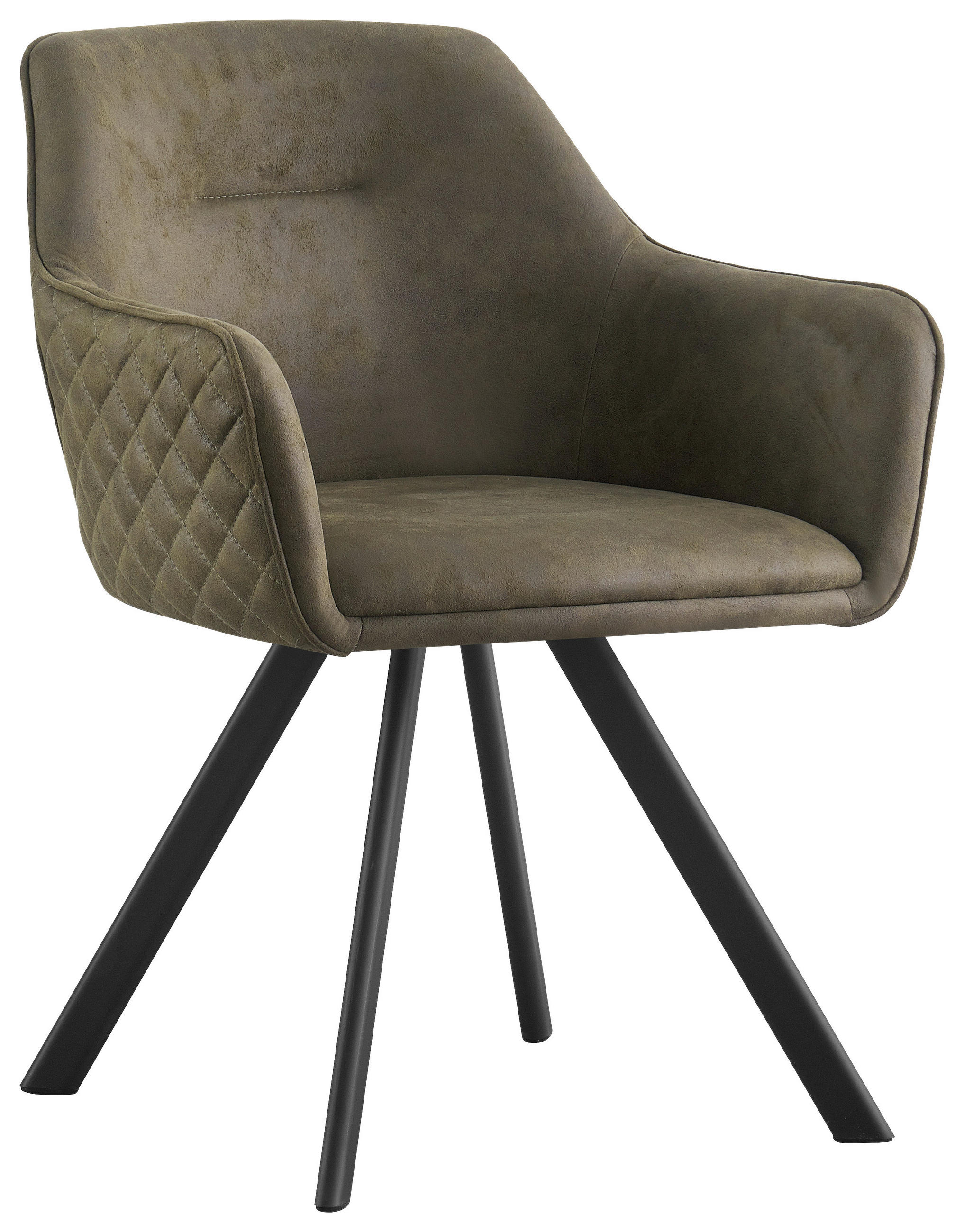 ŽIDLE S PODRUČKAMI, železo, mikrovlákno, zelená, černá - černá/zelená, Design, kov/textil (58,5/78,5/60cm) - Hom`in