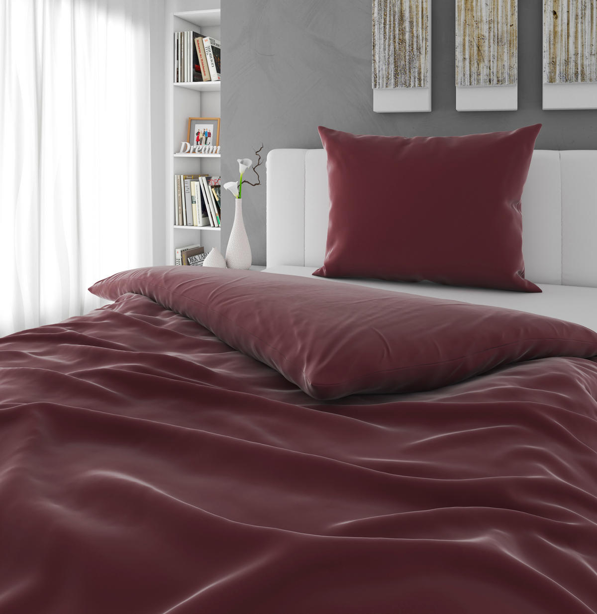 BETTWÄSCHE 2-teilig 140/200 cm  - Rot, Basics, Textil (140/200cm) - Bio:Vio