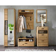 GARDEROBE  in 240/205/39 cm  - Wildeiche/Schwarz, Basics, Glas/Holz (240/205/39cm) - Linea Natura