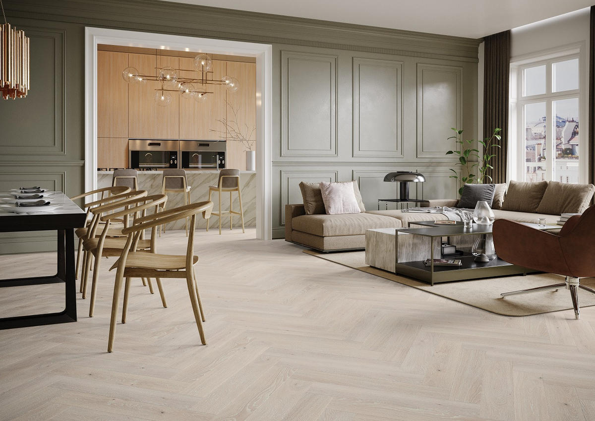 FISCHGRÄT Eiche Pudding  per  m² - Eichefarben, Design, Holz (72,5/13/1,4cm) - Ambiente