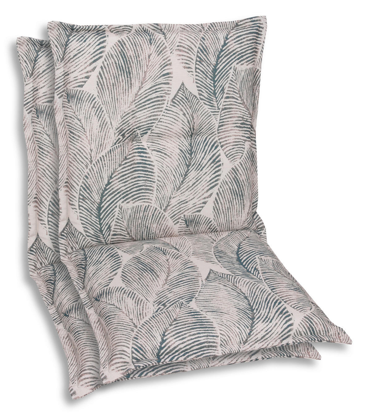 SESSELAUFLAGENSET in Grau, Beige Blätter  - Beige/Grau, Basics, Textil (50/7/100cm)