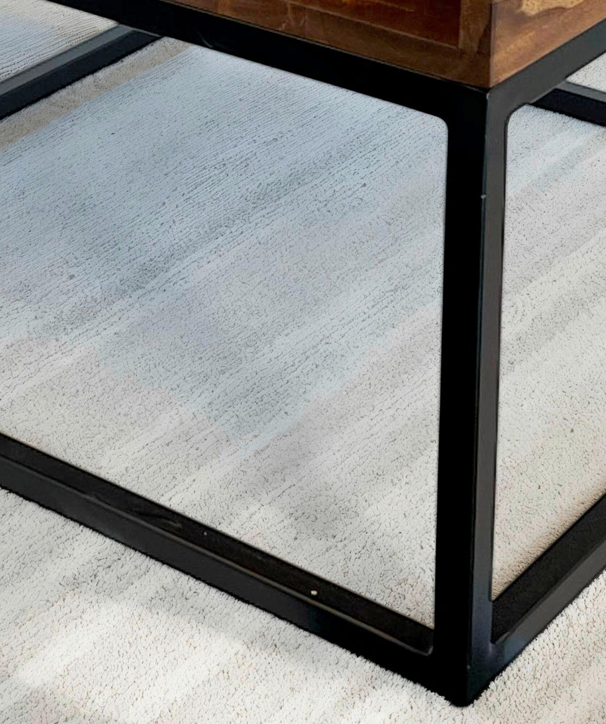 SOFFBORD i trä 60/60/40 cm  - sheshamfärgad/svart, Natur, metall/trä (60/60/40cm) - Livetastic