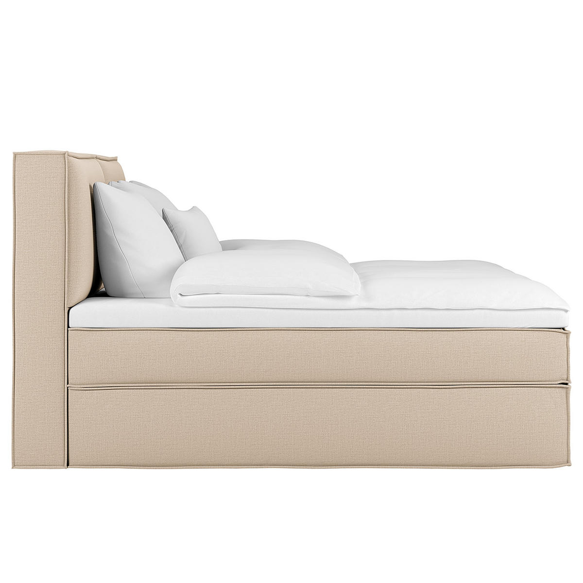 BOXSPRINGBETT 240/200 cm  in Beige  - Beige, Design, Textil (240/200cm) - home24