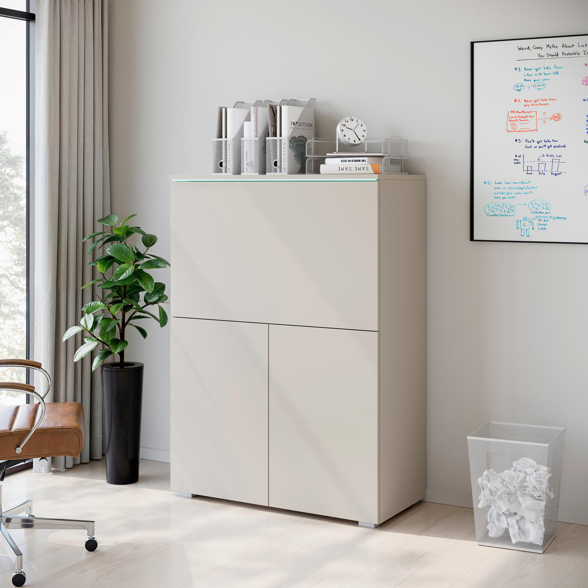 POMOĆNI STOL  bež, kašmir  drvni materijal  - kašmir/siva, Design, drvni materijal/plastika (90/125,1/42cm) - Livetastic