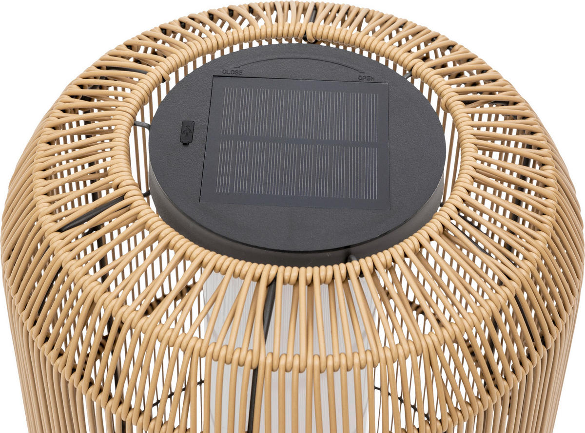 SOLARLEUCHTE  - Naturfarben, Design, Kunststoff/Metall (30/55/30cm) - Ambia Garden