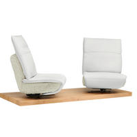 2-SITZER-SOFA Hochflor Echtleder Weiss  - Weiss/Schwarz, Design, Leder/Holz (240/65/104cm) - Koinor