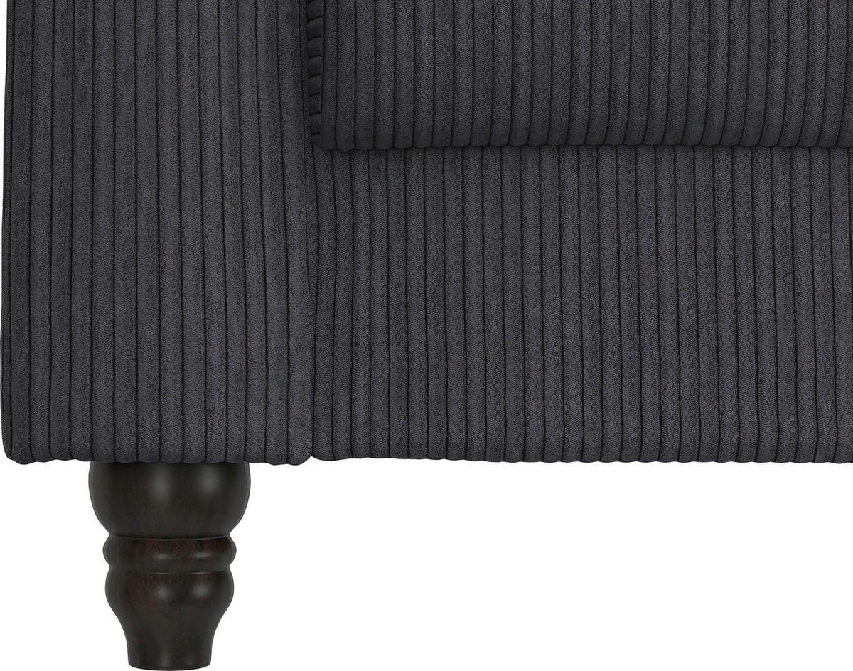 SESSEL in Cord Anthrazit  - Anthrazit/Schwarz, Basics, Holz/Textil (111/83/87cm) - Livetastic