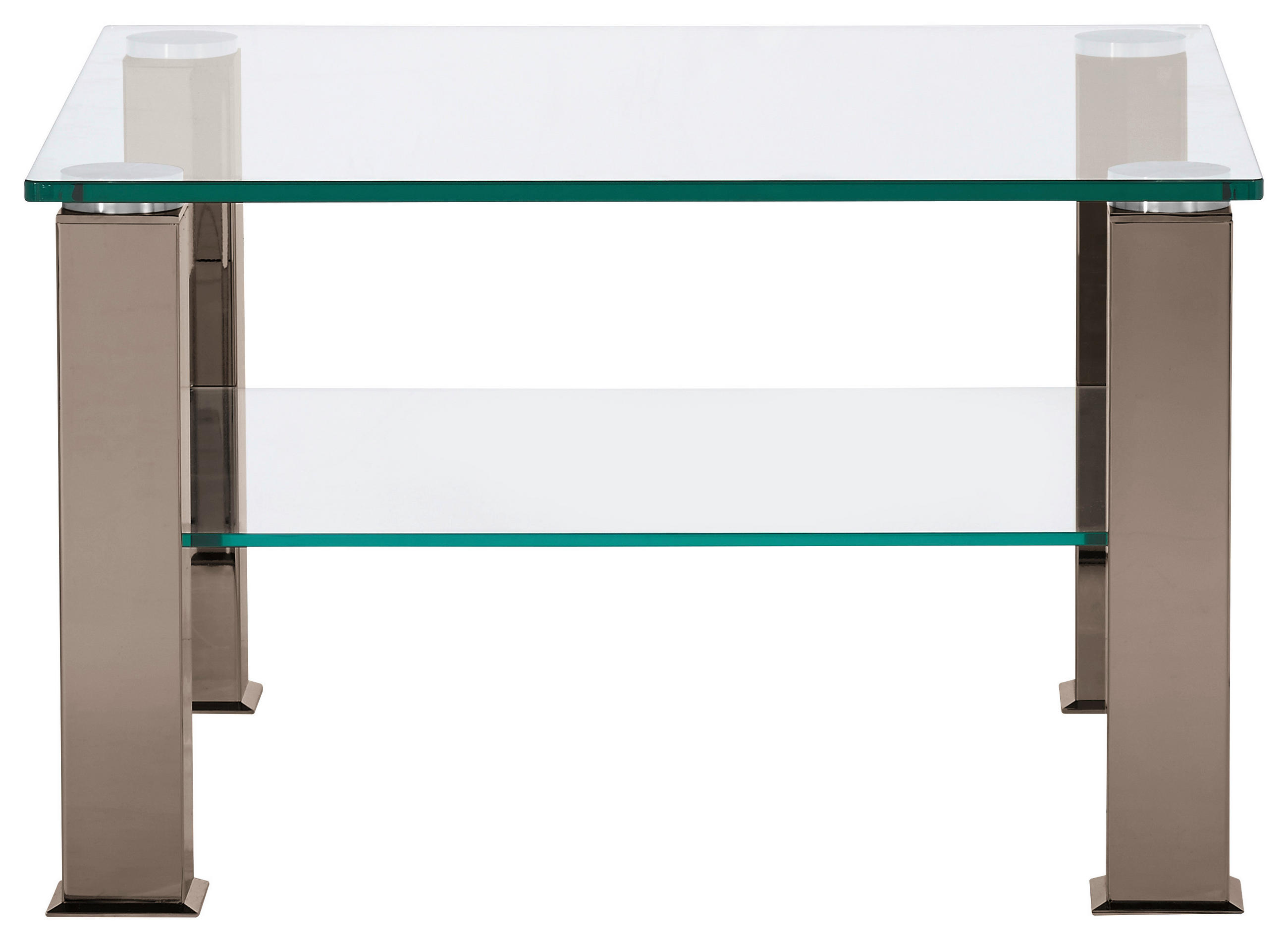COUCHTISCH Kristallglas 75/75/42,5 cm quadratisch Grau  - Grau, Design, Glas/Kunststoff (75/75/42,5cm)