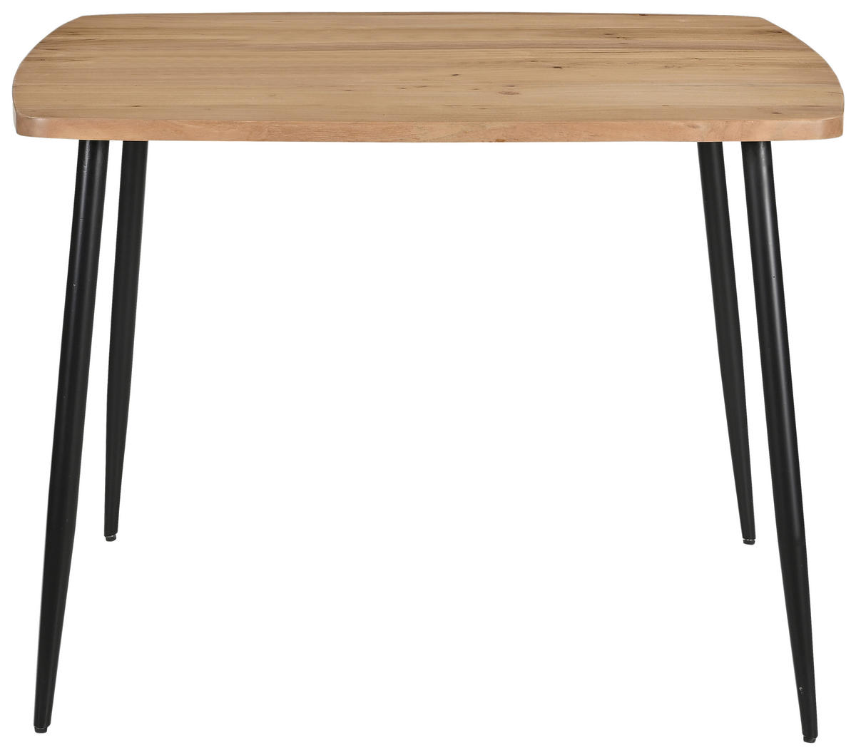 ESSTISCH Akazie massiv bootsförmig Schwarz, Akaziefarben  - Schwarz/Akaziefarben, Design, Holz/Metall (80/80/76cm) - Ti'me