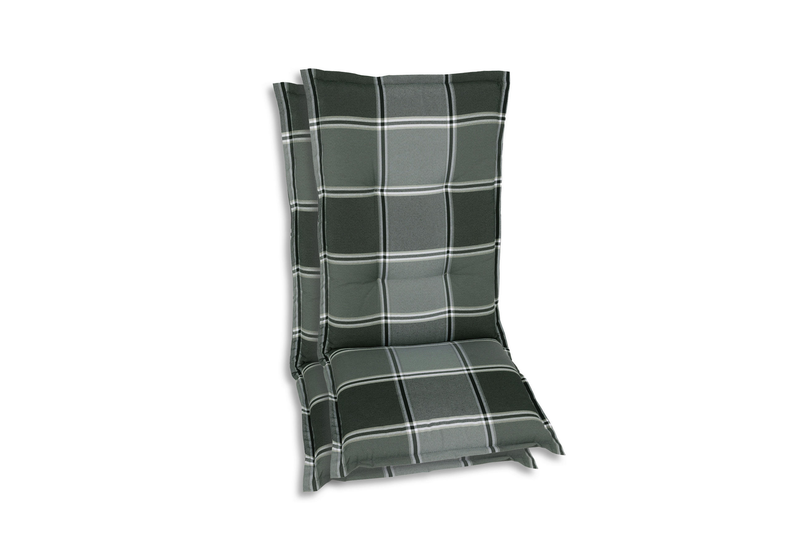 SESSELAUFLAGENSET in Grau Karo  - Grau, Basics, Textil (50/9/120cm)